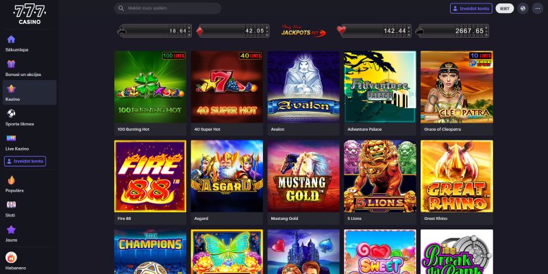 Spēļu pieredzi ar 777Casino kazino