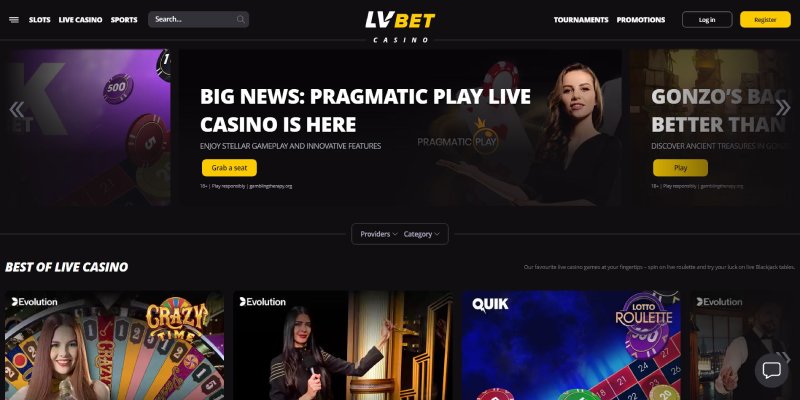 LVBet mājas lapa